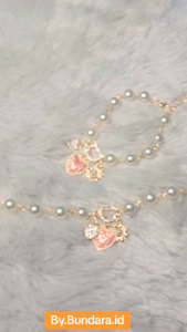 Abee Acc-047 Aksesoris cantik Gelang mutiara love permata D