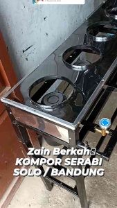 Kompor Gami 4 Tungku & Cobek 18 Cm Komplit