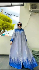 Gamis Set Hijab Rayon Motif Viral Terbaru 2024 & Dress Premium Busui Friendly