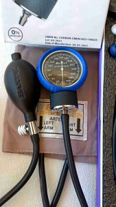 Baxtel APG BLUE Ring Aneroid Sphygmomanometer BP/DARK BLUE DELUXE Stethoscope