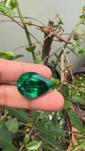 มรกต CZ เพชรรัสเซีย เนื้อแข็ง พลอย Green Emerald lab made น้ำหนัก 12 กะรัต carats (1 เม็ด carats ) ขนาด 12x16 แพซ พลอย LAB MADE 100%