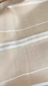 Kain rib bur polyester krem untuk jaket polyester premium polos dan salur