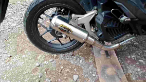 Knalpot racing Dpj gp1 Vixion satria fu jupiter mx verza R15 mx king sonic supra gtr cb 150r cbr 150r gsx r150 xabre byson mega pro tiger Mt 15 cs1