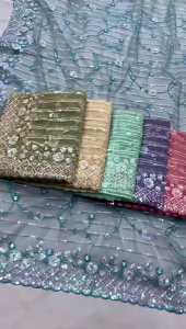 Boutique Collections Designer Style Soft Net Saree with Full Sequences Embroidery Work (Pre-order : 2/3 Weeks Delivery) HR110424