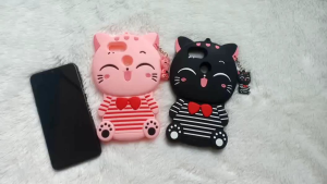 Casing 3D Infinix Hot 11 Play / 10 Play / 9 Play / Smart 5 Soft Case Boneka Kucing Motif Karakter Boneka Kucing Pelindung Handphone Lucu