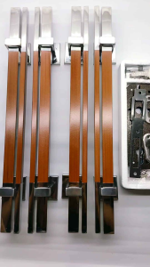 Handle Pintu Stainless Stell Twin Tarikan Pintu Kupu Tarung + Body Kunci Cat Coklat Natural Anti Karat