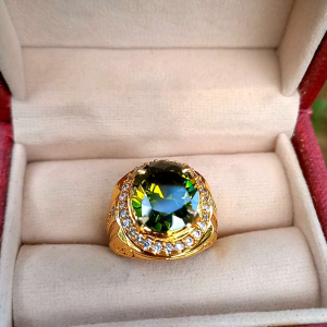 CINCIN BATU GREEN PERIDOT MEWAH ELEGANT