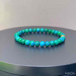 CW Manila - AD0NIS Stretch Bracelet - 6mm Chrysocolla Stones with Spacer - Semi Precious Stretch Bracelet