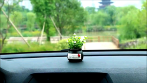 Hiasan Pot Dashboard Mobil/Ornamen Pot Bonsai Tanaman Bunga Pajangan Dekorasi