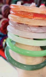 Vòng tay đá thuỷ tảo vân đẹp chột 8li xinh xinh