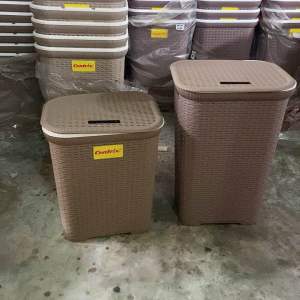 Centrix Rattan Laundry Basket With Cover And Wheels Durable High Quality Laundry Basket