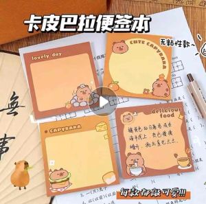 Purple PT001 Sticky Notes Notebook Notepad Memo Kertas Lucu Motif Kapibara Capybara Stationery Capybara capibara masbro popmart