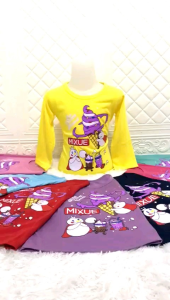 KAOS ANAK PEREMPUAN MIXUE PLANET LENGAN PANJANG USIA 1-12 TAHUN // BAJU ANAK CEWEK