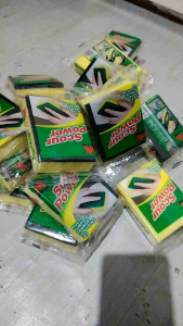 Scour Power Sponge Multi Purpose - Soft Scrubbing Layer Durable Easy to Rinse - Perfect for Everyday Cleaning - RMJ3 Value Pack