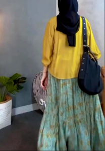 Setelan Rok THIVI Oneset/Bahan linen polo mix rayon twill premium