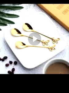 SENDOK DAUN SENDOK GARPU TEH KOPI DESSERT / TEA SPOON HANDLE DAUN SENDOK TEH SENDOK KUE BUAH