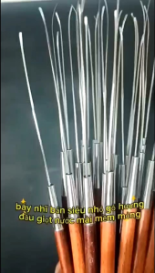 1 nạy nhĩ cán gỗ hương độ mài mềm mỏng đầu siêu nhỏ hình giọt nước