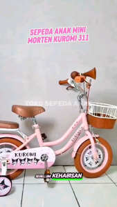 SEPEDA ANAK PEREMPUAN 18 INCH MORTEIN 311 CLASIC / PMB KUROMI BEL DAN TEROMPET