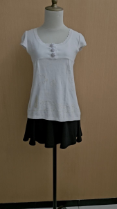 atasan wanita putih S M cewek blouse lengan pendek rajut santai