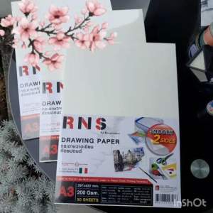 Renaissance กระดาษ 100 ปอนด์ ขนาด A3 RNS กระดาษวาดเขียน ชนิดผิวเรียบและผิวหยาบ หนา200แกรม / บรรจุ 50แผ่น