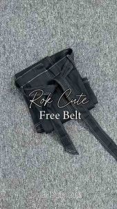 Zoe Skirt Katun Twill Rok Panjang Wanita Tali Pinggang Korean Style Polos