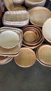 กระด้ง ตะแกรง กระด้งสีไม้ไผ่ ทักแชทเพื่อเลือกสี เลือกลายได้นะครับ ถาดสานจัดเบรค ถาดจัดเบรค ถาดจัดขนม