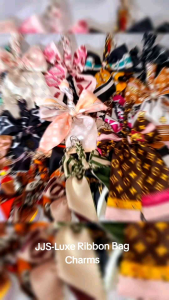 JJS- Handmade Satin Ribbon Bag Charms Luxury-Inspired Prints for Purse Keychain Backpack  more Available  Prints and Designs