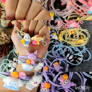 IKAT RAMBUT SANRIO KOREA IMPORT / KARET RAMBUT ELASTIS KARAKTER LUCU / KUNCIR MOTIF WARNA WARNI / CUTE CARTOON HAIR TIE / SCK2818