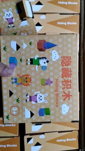 Đồ chơi trí tuệ xếp hình 3D khối xây dựng ẩn 2 màu đen trắng trò chơi trí tuệ 4 wisdom bằng gỗ cho bé