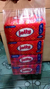 (Paket 4 Pcs) Tissu Jolly 250 Sheet Ekonomis 4 Pack Tisu Jolly Facial Tissue 2ply 250sheet