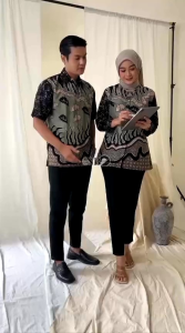 Atasan Couple Kemeja Batik Pria & Wanita Dewasa Bahan Katun Prima Premium Ukuran M L XL XXL