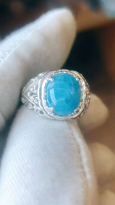 Natural Brazilian Aquamarine 4 carat silver 925 ring