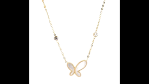 Kalung Titanium Wanita Kalung Premium Liontin Lapis Emas Anti Luntur
