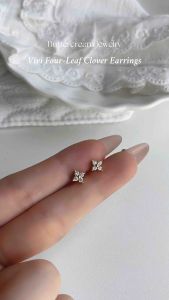 BUTTERCREAM Vivi 14k gold plated s925 Silver Mini Four Petals Flower Ear Studs Earrings