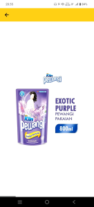 Cairan pewangi Pakaian  So Klin Pewangi Double Perfume isi 800 ml aroma romantic pink refreshing green energetic red comfort blue dan exotic purple