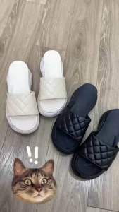 Dép da nữ họa tiết vân nổi cao cấp hot 2023