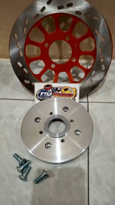 Plendes Adaptor cakram belakang satria 2tak set piringan buat tromol besar universal pnp Tromol Jupiter/ vega new GL MegaproTiger vixion old scorpio bisondll