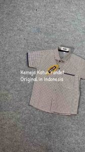 Kemeja Katun Kotak Tangan Lengan Pendek Anak Laki-Laki Usia 1-9 Tahun: Baju Atasan Kids Motif Plaid Shirt Boy Casual Cotton Formal Kemeja Kerah Chiangi Anak Cowok Baju Anak Couple Kakak Adik Keren