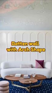 【Ready Stock】Arch Batten Wall design / Radian Wall design / wainscoting MDF wall design Fluted panel
