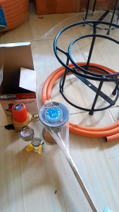Semawar Paket Komplit Kompor Gas Semawar 202 dengan Regulator Tekanan Tinggi Jarum Tekanan Selang Panjang 2 Meter & 2 Klem Selang untuk Memasak Makanan dengan Mudah dan Cepat