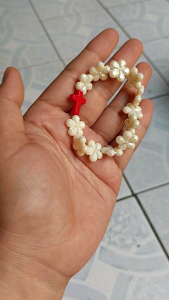 Gelang Salib Elastis Bunga Kristal Akrilik Bracelet kristen Full Colour