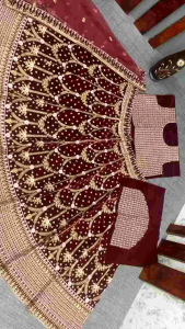 [PRE-ORDER] Semistitched Velvet Lengha ( Delivery 15 Days )