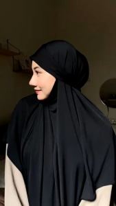 French Khimar Premium Jilbab Instan Terbaru Kekinian - Hijab Non Niqab Bergo Malay Tali Instan Non Cadar