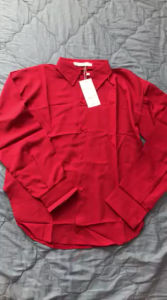 QC11 SƠ MI ĐỎ FROM RỘNG