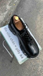 Giày da chunky derby đế 7 phân giày tây big size cỡ lớn 45 46 47 48 cho nam chân to. Wide leather shoes for fat feet.