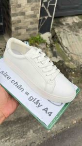 Giày Sneaker da thật giày thể thao big size cỡ lớn EU:44-45 cho nam chân to cân đối. Large size mens leather sneakers sport shoes 45 46 47 48 for big feet.