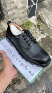 Giày da công sở giày tây big size cỡ lớn Eu:45-46 cho nam cao to chân ú bè (Form mũi tròn đế dày êm chống lún) - GT195
