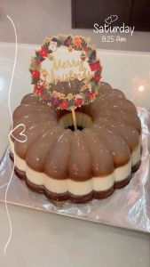 [Agar Agar Cake] [Lotus Biscoff Cake] Large 24 cm [Birthday Cake Halal] [Halal Cake] [Pudding Speculos] Pandan Kaya / Lapis Surabaya