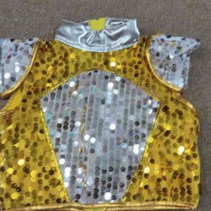 READY STOCK Kids Boys Sequin Jazz Dance Costume Silver Gold Blue Stage Performance Concert Kindergarten Outfit