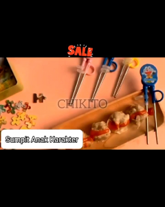 CANEO Sumpit Steinless Makan Anak / Chopstick Traning / Alat Belajar Makan Sumpit Karakter